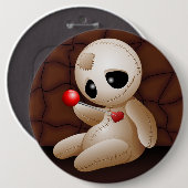 Voodoo Doll Cartoon in Love Ronde Button 6,0 Cm (Voorkant /achterkant)