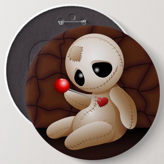 Voodoo Doll Cartoon in Love Ronde Button 6,0 Cm (Voorkant /achterkant)