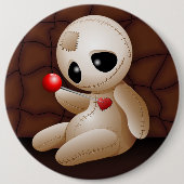 Voodoo Doll Cartoon in Love Ronde Button 6,0 Cm (Voorkant)