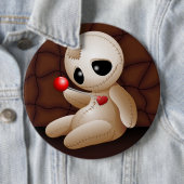 Voodoo Doll Cartoon in Love Ronde Button 6,0 Cm (In situ)
