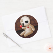 Voodoo Doll Cartoon in Love Ronde Sticker (Envelop)