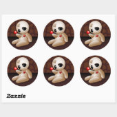 Voodoo Doll Cartoon in Love Ronde Sticker (Vel)
