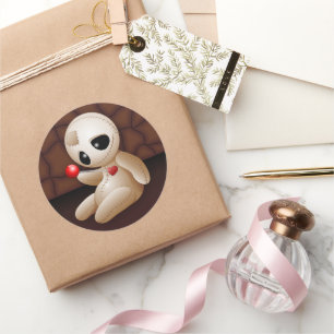 Voodoo Doll Cartoon in Love Ronde Sticker
