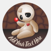 Voodoo Doll Cartoon in Love Ronde Sticker (Voorkant)