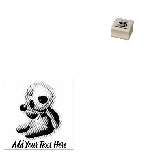 Voodoo Doll Cartoon in Love Rubberstempel (Gestempeld)