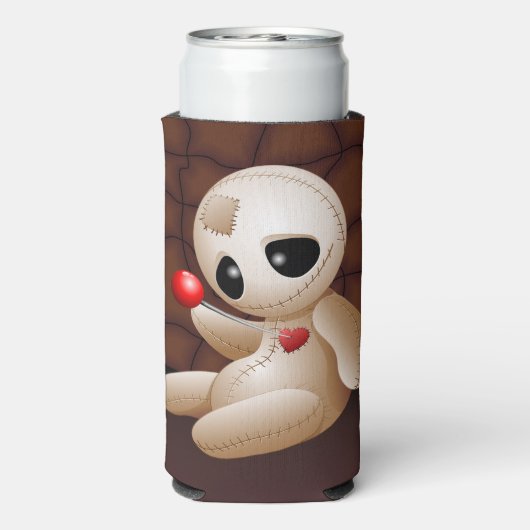 Voodoo Doll Cartoon in Love Seltzer Blikjeskoeler (Seltzer Achterkant)
