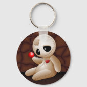Voodoo Doll Cartoon in Love Sleutelhanger (Voorkant)