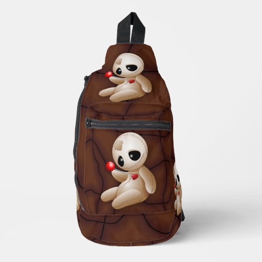 Voodoo Doll Cartoon in Love Sling Bag (Voorkant)