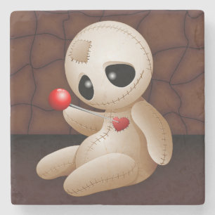 Voodoo Doll Cartoon in Love Stenen Onderzetter