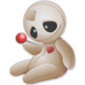 Voodoo Doll Cartoon in Love Sticker (Voorkant)