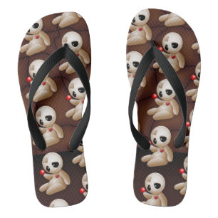 Voodoo Doll Cartoon in Love Teenslippers