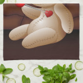 Voodoo Doll Cartoon in Love Theedoek (Gevouwen)