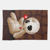 Voodoo Doll Cartoon in Love Theedoek (Horizontaal)