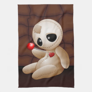 Voodoo Doll Cartoon in Love Theedoek