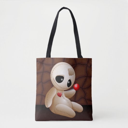 Voodoo Doll Cartoon in Love Tote Bag (Voorkant)