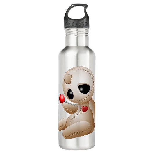 Voodoo Doll Cartoon in Love Waterfles (Voorkant)
