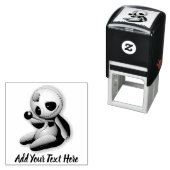 Voodoo Doll Cartoon in Love Zelfinktende Stempel (In situ)