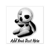Voodoo Doll Cartoon in Love Zelfinktende Stempel (Design)