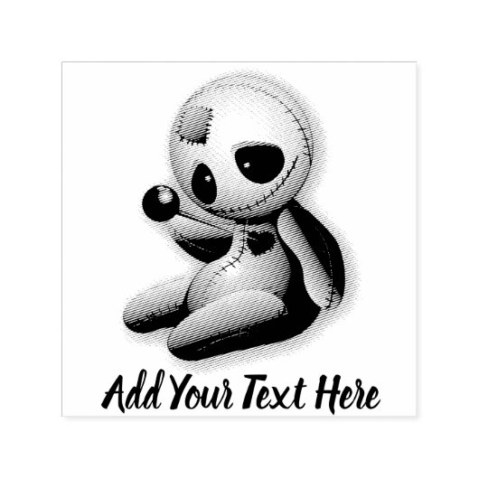 Voodoo Doll Cartoon in Love Zelfinktende Stempel (Design)