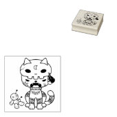 Voodoo Doll Cat Rubberstempel (Gestempeld)