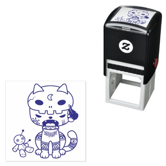 Voodoo Doll Cat Zelfinktende Stempel (In situ)