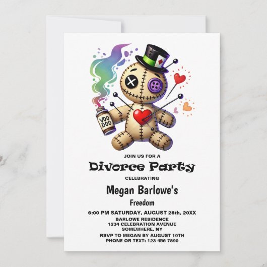 Voodoo Doll Echtscheidingsfeest Kaart (Voorkant)
