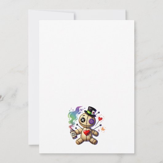 Voodoo Doll Echtscheidingsfeest Kaart (Achterkant)