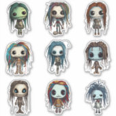 Voodoo Doll Geïnspireerde personages Sticker Set (Voorkant)