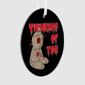 Voodoo Doll Grappig Halloween Horror Ornament (voorkant)