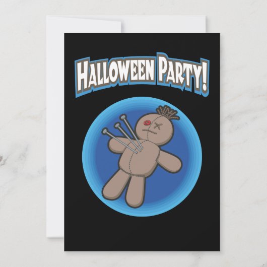 Voodoo Doll Halloween Invitation Kaart (Achterkant)