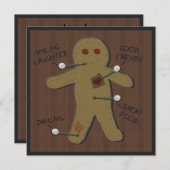 Voodoo Doll Halloween Party Invitation Kaart (Voorkant / Achterkant)