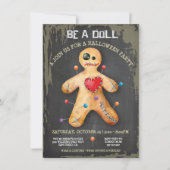 Voodoo Doll Halloween Party Kaart (Voorkant)