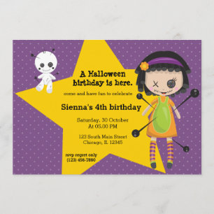 Voodoo doll - kies achtergrondkleur kaart