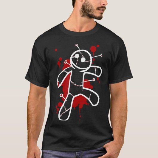 Voodoo Doll op zwart T-shirt (Voorkant)