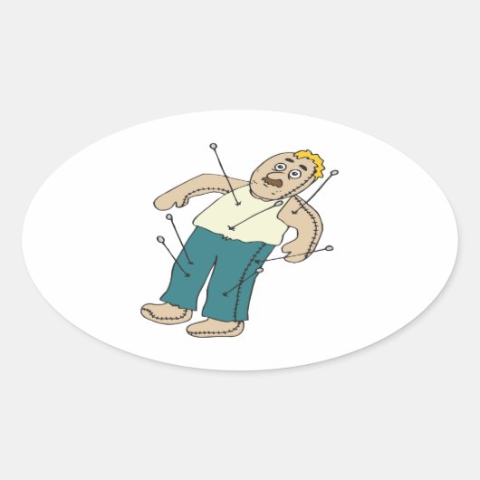 Voodoo Doll Ovale Sticker (Voorkant)