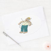 Voodoo Doll Ovale Sticker (Envelop)