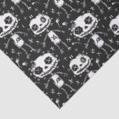 Voodoo Doll Patroon Zwart & Wit Decoupage Tissuepapier (Detail)