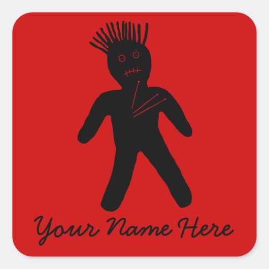 Voodoo Doll Vierkante Sticker (Voorkant)