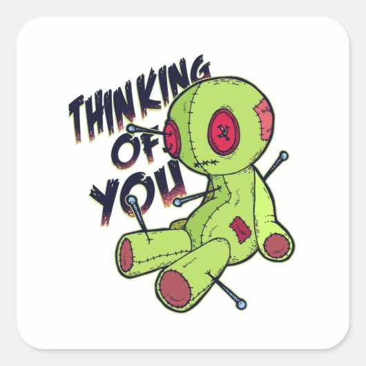Voodoo Doll Vierkante Sticker (Voorkant)