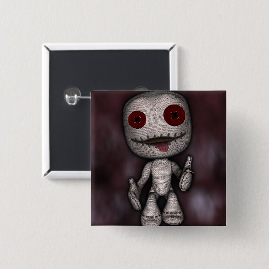 Voodoo Dolly Vierkante Button 5,1 Cm (Voorkant /achterkant)