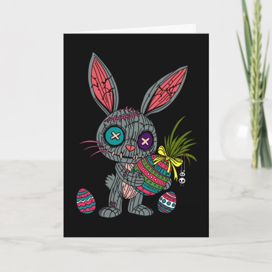 Voodoo Easter Bunny Feestdagen Kaart (Voorkant)