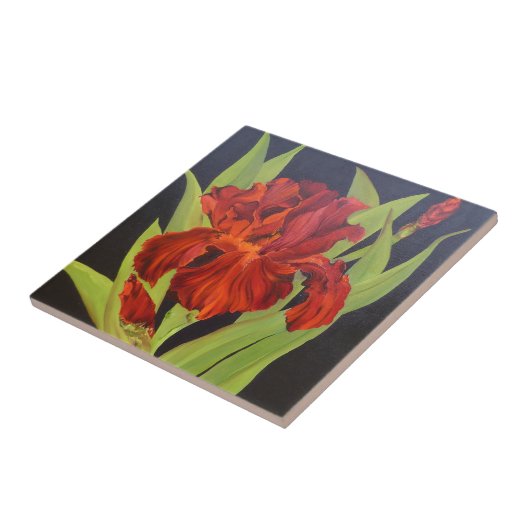 VooDoo Flame Red Iris Tegeltje (Zijkant)