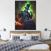 Voodoo Gentleman Baron Samedi Canvas Afdruk (Insitu (Slaapkamer))