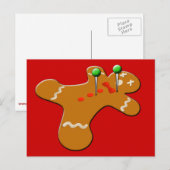Voodoo Gingerbrood Man Kerstmis Humor Feestdagenkaart (Voorkant / Achterkant)