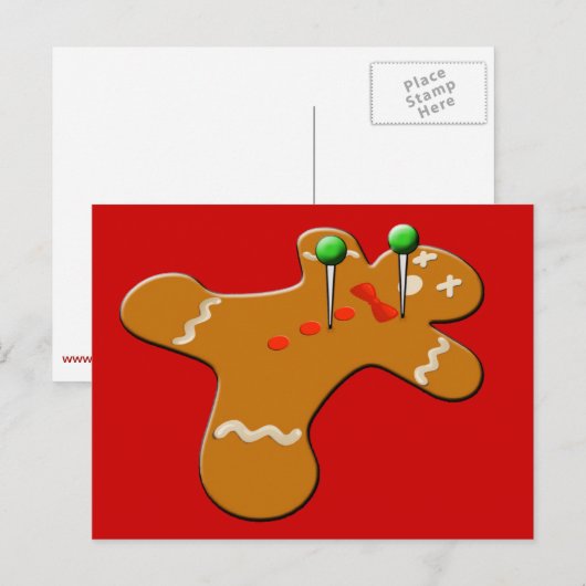 Voodoo Gingerbrood Man Kerstmis Humor Feestdagenkaart (Voorkant / Achterkant)