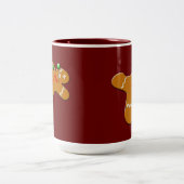 Voodoo Gingerbrood Man Kerstmis Humor Tweekleurige Koffiemok (Center)