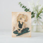 Voodoo gothic rag doll briefkaart (Staand voorkant)