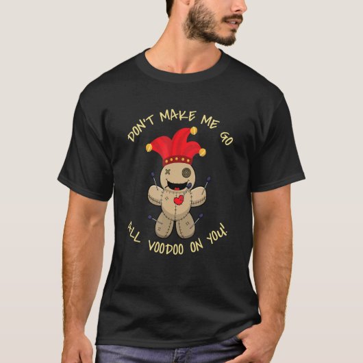 Voodoo, ik voodoo Doll Occult Witchcraft Blac T-shirt (Voorkant)