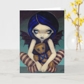 "Voodoo in Blauw" Wenskaart Kaart (Gele Bloem)