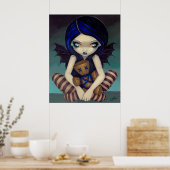 Voodoo in Blue gothic fairy Art Print (Keuken)